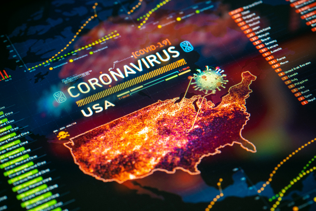 coronavirus map on screen