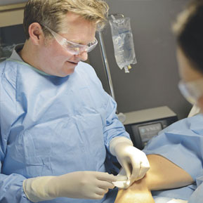 Dr Boyle performs vein surgery