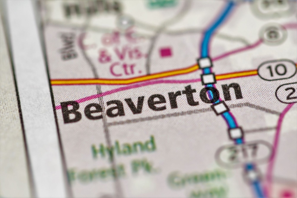 map of Beaverton OR