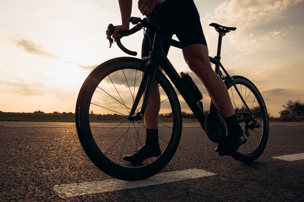 Man cycling for vein health in Portland, OR